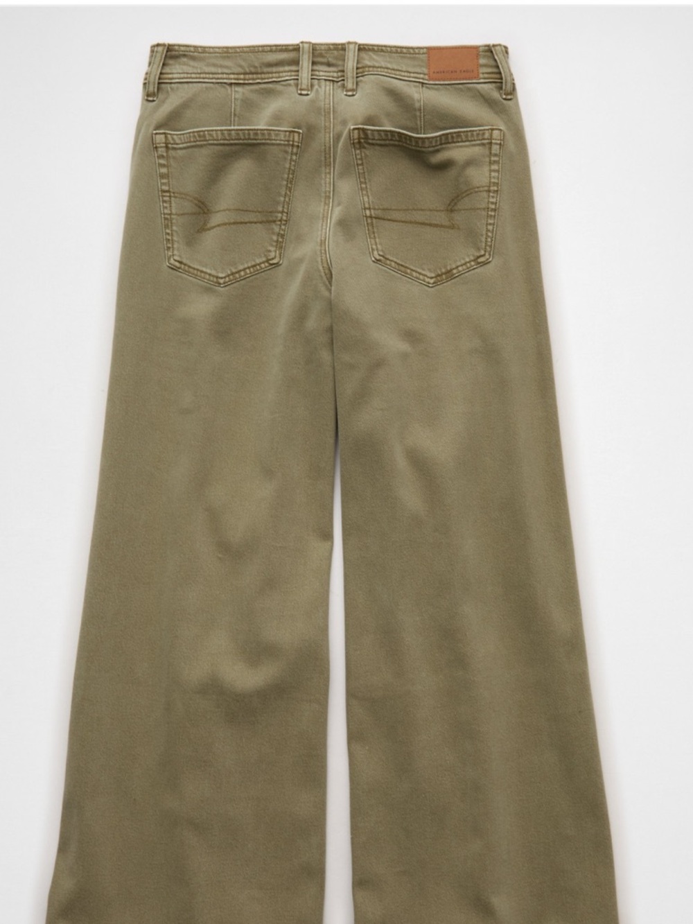 American Eagle Wide Leg Stretch Mariner Jeans in Normal Olive High Waist Sz 4 - Picture 5 of 7